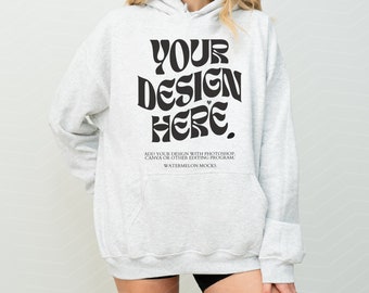 Gildan 18500 Ash Mockup Hoodie Mockup Oversized Mockup Ash Hoodie Mockup 18500 Gildan Mockup Sweatshirt Model Mock up