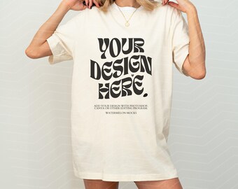Natural Bella Canvas 3001 TShirt Mockup Natural Bella Canvas 3001 Shirt Mockup Oversized Mockup Bella Canvas Model Mockup Tee