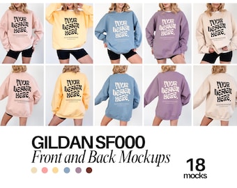 Gildan SF000 Mockup Bundle Gildan Model Mockup Back Mockup Bundle Paragon Sweatshirt Mockup Gildan SF000 Cocoa Crewneck SF000 Gildan Bundle