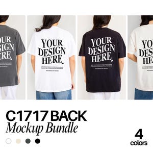 Comfort Colors 1717 Mockup Bundle Back Tshirt Mockup Bundle C1717 T-Shirt Back View Mock-up Bundle Print on Back Oversized Tshirt Model KZ1