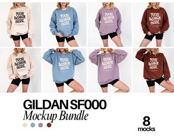 Gildan SF000 Mockup Bundle Gildan Model Mockup Mockup Bundle Paragon Sweatshirt Mockup Gildan SF000 Cocoa Crewneck SF000 Gildan Bundle