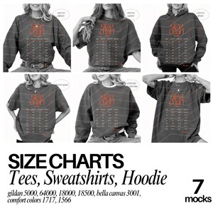 Größentabelle Gildan CC1717 Mockup Tshirt Sizing Guide in Zoll Unisex Größentabelle Unisex Sizing Model Mock up Unisex T-Shirt Size Chart Bundle