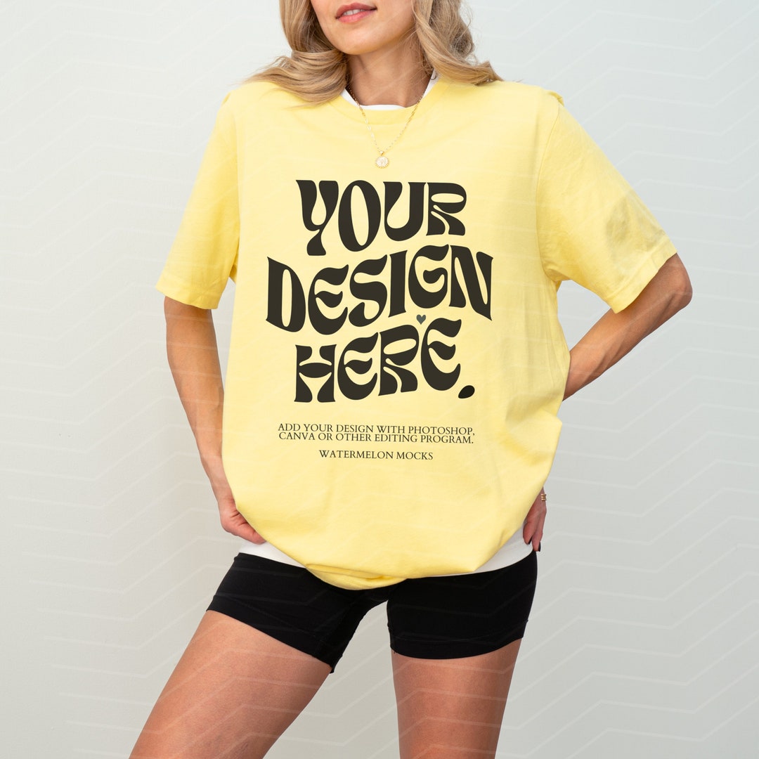 Yellow Bella Canvas 3001 Tshirt Mockup Yellow Bella Canvas 3001 Shirt ...