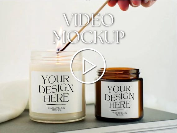 Candle Video Mockup 4 oz Candle Soy Clear Candle Printify Candle 9oz Mockup Video Aesthetic Soy Candle Mockup Amber Glass Candle Mockup