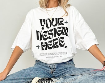 Comfort Colors White Mockup C1717 White Tshirt Mockup Oversized Tshirt Model Mockup Gildan 5000 White Mockup 3001 White t-Shirt GIldan 64000