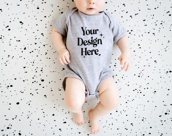 Rabbit Skins 4400 Baby Bodysuit  Mockup Kids Couple Mockup 4400 Heather Mockup Toddler Shirt Mockup Aesthetic Baby SVG Mockup