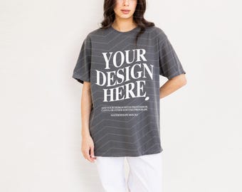 Mockup di Comfort Colors Pepper Mockup C1717 Pepper Mockup T-shirt oversize Mockup Pepper C1717 Mockup T-shirt KZ1