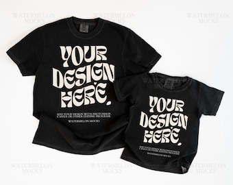 Comfort Colors 1717 Black Mockup Black C1717 Shirt Flat Lay Mockup Folded Tshirt Mockup Comfort Colors Mockup Flatlay Mock