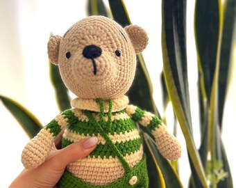 Crochet Teddy Bear, Handmade Stuffed Animal, Baby Shower Gift, Cute bear