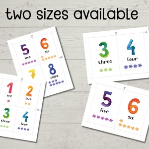 Preschool Number Cards Set: Printable Number Flashcards for - Etsy