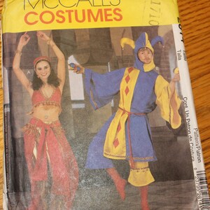Mccalls 2814 Adult Belly Dancer, Jester Costume, Uncut, FF, Size ...