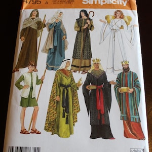 Simplicity 4795 Nativity Costume Sewing Pattern, Uncut, FF, Size A XS - XL