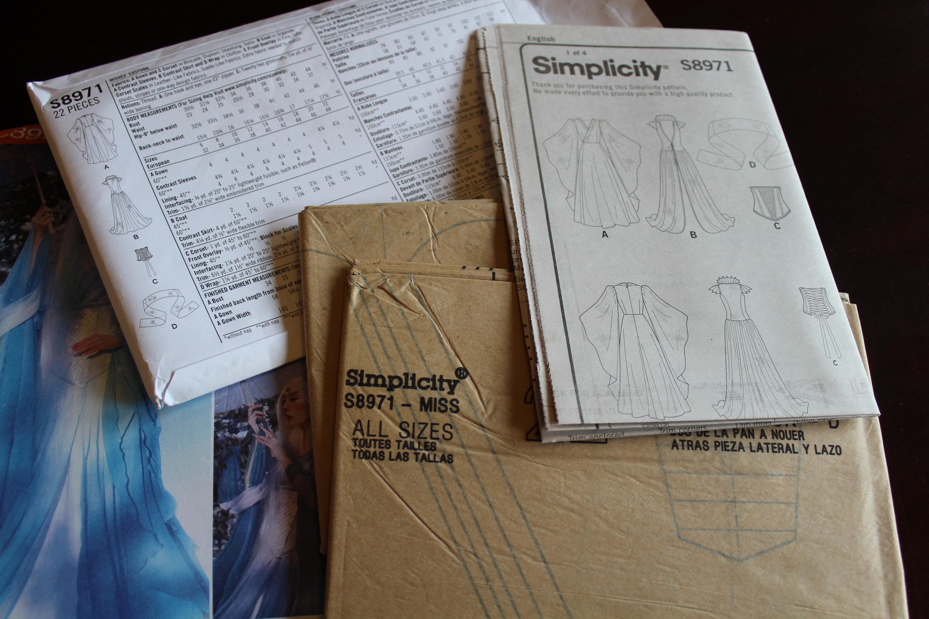 Simplicity S8971 Fairy Costume Sewing Pattern: Kimono Gown, Corset ...