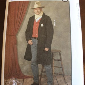 M8400 McCall&#39;s Mens&#39; Old Western-style Jacket and Vest Sewing Pattern - Uncut, Factory Folded