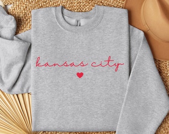 Kansas City Sweatshirt, City Name Sweatshirt, Kansas City Chiefs Sweatshirt, Kansas City Football Shirt For Women, Minimalist Kansas City