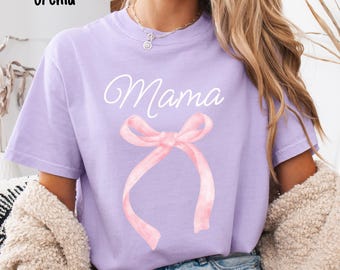 Pink Bow Birthday Shirt, Pink Bow Mama Shirt, Coquette Birthday Girl, Coquette Party Shirt, Pink Bow 1st Birthday, 2nd Birthday Girl