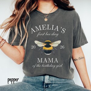 First Bee Day First Birthday Shirt Bee Theme Birthday Girl 1st Birthday Bumble Bee Mama Dada Shirt Bee First Birthday Matching Family Shirt image 2
