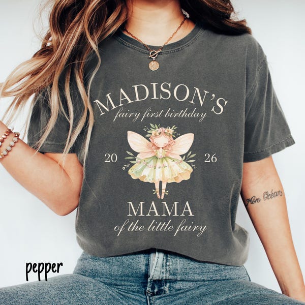 Fairy First Birthday Shirt Green Fairy Theme 1st Birthday Party Shirt Mama Fairy Shirt Mom Dad Fairy 1st Bday Girl Magical Fairy Party