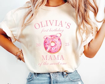 Sweet One First Birthday Shirt Donut Themed 1st Birthday Family Matching Shirts Donut Mama Dada Shirt Custom First Birthday Shirt