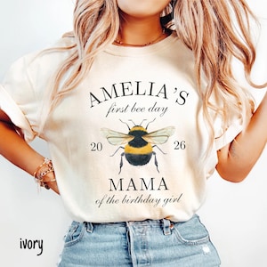 First Bee Day First Birthday Shirt Bee Theme Birthday Girl 1st Birthday Bumble Bee Mama Dada Shirt Bee First Birthday Matching Family Shirt image 1