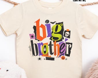 Big Brother Halloween Shirt, Halloween Pregnancy Announcement Sibling Shirt