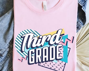 Camiseta de maestra de tercer grado, camiseta de maestra de los 90, camiseta de tercer grado, regreso a clases, regalo para maestra nueva, estilo retro de tercer grado, regalo para el equipo de remo de tercer grado