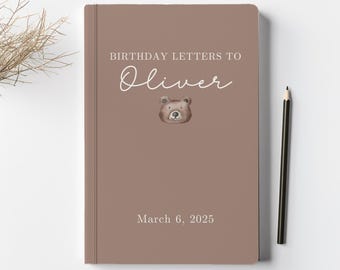 Beary First Birthday Memory Book, Custom Baby Keepsake Journal