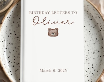 Beary First Birthday Memory Book, Personalized Baby Keepsake Journal