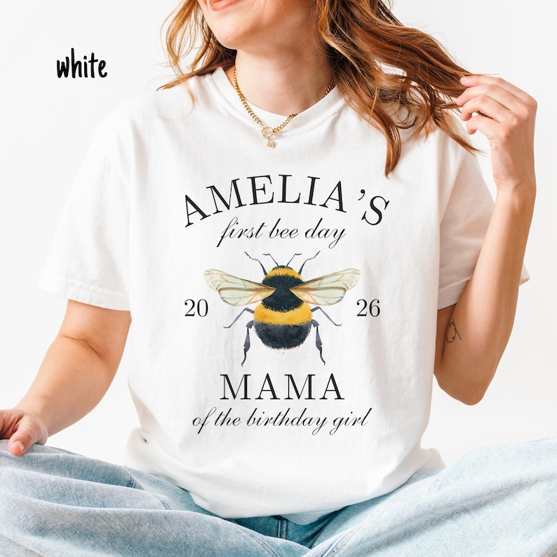 First Bee Day First Birthday Shirt Bee Theme Birthday Girl 1st Birthday Bumble Bee Mama Dada Shirt Bee First Birthday Matching Family Shirt image 3