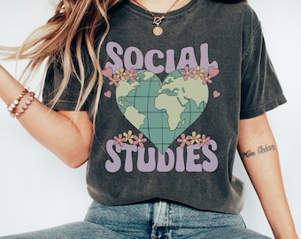 Social Studies Teacher Shirt Gift For Social Studies Teacher Comfort Colors Shirt Back To School Elementary School Subject 3rd Grade Shirt