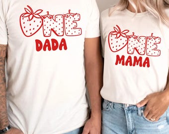 Strawberry Matching Family Shirt Berry First Birthday Family T-shirt Strawberry Themed Party 1st Birthday Tee Mom Dad Strawberry Shirt Mama