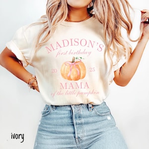 One Little Pumpkin First Birthday Shirt Pumpkin Themed 1st Birthday Party Shirt Mama Little Pumpkin Shirt Mom Dad Pumpkin 1st Bday Shirt