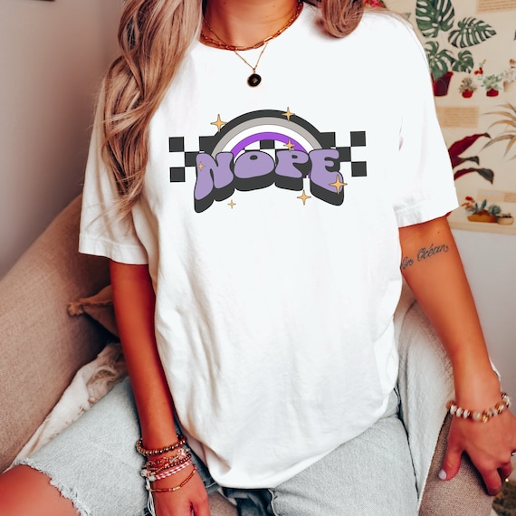 Asexual Pride Shirt Asexual Flag Queer Shirt LGBTQA+ Aesthetic Ace Pride Ace Nope Shirt Cute Retro Ace Tee Trendy Graphic Asexual Tee