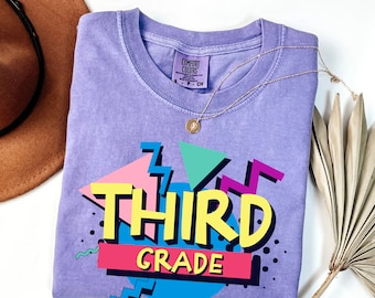 Third Grade Teacher Shirt 90s Teacher Tshirt 80s 3rd Grade Shirt Back To School New Teacher Gift Retro 3rd Grade Third Grade Crew Team Gift