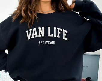 Personalized Van Life Sweatshirt, Customized VanLife, Van Life Gifts, Van Camping Sweatshirt, Road Trip USA, Vanlife Shirt, Van Life Tee