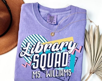 Librarian Shirt Custom Library Team Shirt Library Squad Tshirt School Staff Shirt Librarian Gifts Personalized Bookworm Shirt Reading Shirt