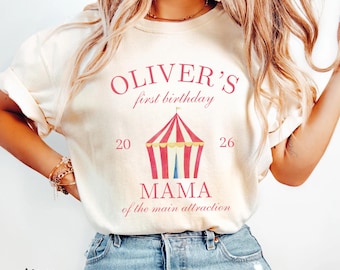 Camiseta de primer cumpleaños con temática de circo, fiesta temática de carnaval, Comfort Colors