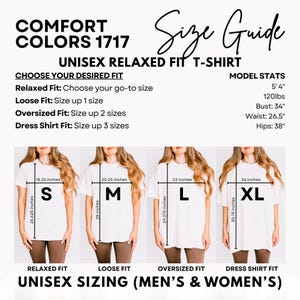 Op de afbeelding: Maattabel voor een unisex t-shirt met relaxte pasvorm. De gids toont de maten voor de maten S, M, L en XL. De modelgegevens zijn 163 cm, 54 kg, 86 cm borstomvang, 67 cm taille en 97 cm heupen. De shirt is verkrijgbaar in verschillende pasvormen.