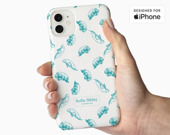 Manatee Phone Case - Sea Creatures | For Apple iPhone Case, iPhone 11 Case, iPhone 12 Case, iPhone 13 Case, iPhone 14 Case, Pro Max, Mini