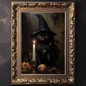 Royal Cat Portrait, Vintage Gothic Poster, Macabre Aesthetic Print, Dark Academia Wall Art, Witch art, Victorian Goth Décor