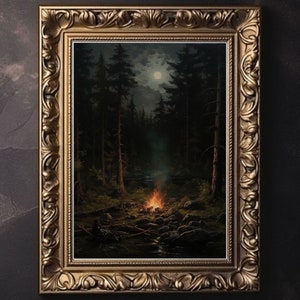 Dark Forest, Dark Academia Dekor, Dark Forest Druck, Vintage Gothic Poster, Makabre Ästhetik, Dark Academia Wandkunst, viktorianisches Goth Dekor