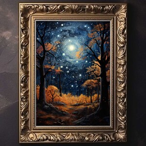 Arredamento foresta/inverno, estetica innevata, stampe natalizie, arredamento cottagecore, Natale accademico oscuro, arredamento vintage