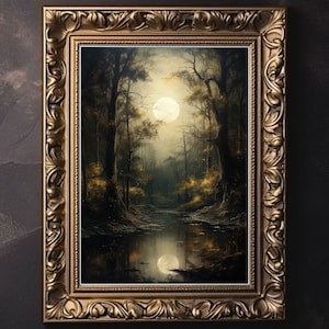 Dark Forest, Dark Academia Dekor, Dark Forest Druck, Vintage Gothic Poster, Makabre Ästhetik, Dark Academia Wandkunst, viktorianisches Goth Dekor