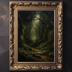 Dark Forest, Dark Academia Dekor, Dark Forest Print, Vintage Gothic Poster, makabere Ästhetik, Dark Academia Wandkunst, viktorianisches Goth Décor