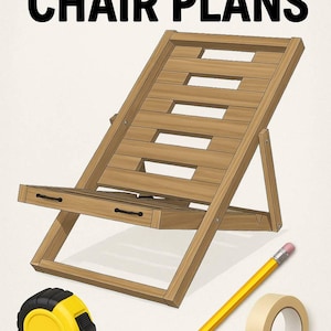 Folding Wooden Lounge Chair Plan – DIY PDF Woodworking Project | Modern Sling Chair, Digital Download