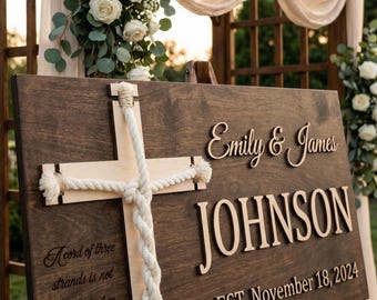 Unity Ceremony Ideas, Cord of Three Strands Wedding Sign, Handfasting Cord, Christian Marriage Keepsake