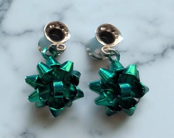 Gift Bow Gauge Tunnel Plug Earrings