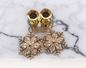 Snowflake Gauge Tunnel Plug Earrings