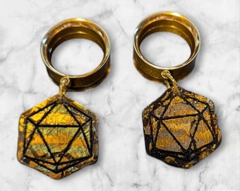 D20 Dangly Gauged Earrings