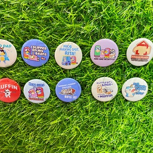 Cartoon Dog Buttons, Available in Various Sizes, Backpack, Messenger Bag, Decoration, Jean Jacket, Decoration, Kids
